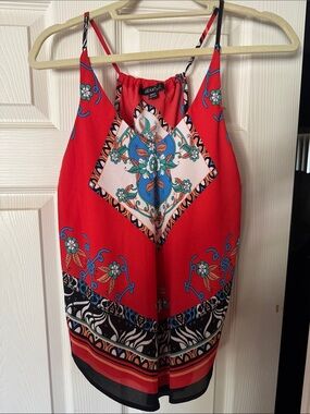 HeartSoul Red Floral-Print Spaghetti-Strap Camisole